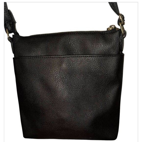 Steve Madden Crossbody Purse Embossed Design Adjustable Strap Logo on Wide Strap - Picture 2 of 6